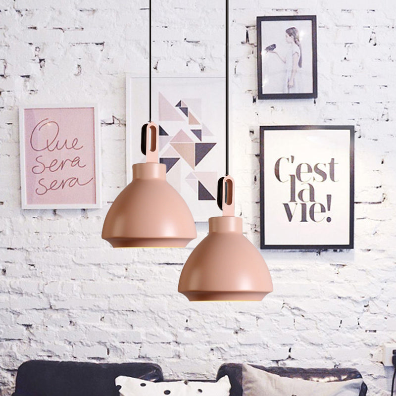 1 Head Ceiling Hanging Lamp with Dome Shade Metal Nordic Style Living Room Pendant Light in Black/Grey Clearhalo 'Ceiling Lights' 'Modern Pendants' 'Modern' 'Pendant Lights' 'Pendants' Lighting' 1416842