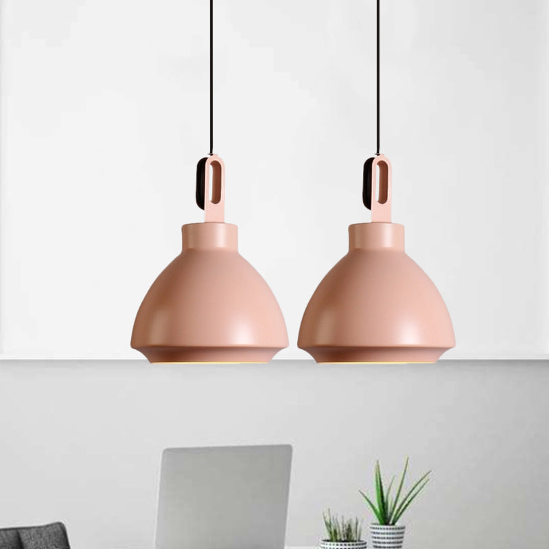 1 Head Ceiling Hanging Lamp with Dome Shade Metal Nordic Style Living Room Pendant Light in Black/Grey Clearhalo 'Ceiling Lights' 'Modern Pendants' 'Modern' 'Pendant Lights' 'Pendants' Lighting' 1416843