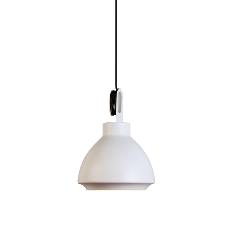 1 Head Ceiling Hanging Lamp with Dome Shade Metal Nordic Style Living Room Pendant Light in Black/Grey Clearhalo 'Ceiling Lights' 'Modern Pendants' 'Modern' 'Pendant Lights' 'Pendants' Lighting' 1416848