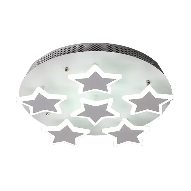 Acrylic Starry Ceiling Mount Light Romantic Flush Light in White Finish for Girls Bedroom White 16" White Clearhalo 'Ceiling Lights' 'Close To Ceiling Lights' 'Close to ceiling' 'Flush mount' Lighting' 14169