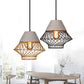 1 Bulb Geometric Pendant Light Fixture with Cage Shade Vintage Black/Gold Cement Suspension Light for Dining Room, 11"/13" Width Clearhalo 'Ceiling Lights' 'Modern Pendants' 'Modern' 'Pendant Lights' 'Pendants' Lighting' 1416976