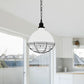 Bowl Shade Indoor Pendant Light Retro Industrial Metal 1 Bulb Black/White/Red Ceiling Light with Wire Guard and Chain Clearhalo 'Art Deco Pendants' 'Black' 'Cast Iron' 'Ceiling Lights' 'Ceramic' 'Crystal' 'Industrial Pendants' 'Industrial' 'Metal' 'Middle Century Pendants' 'Pendant Lights' 'Pendants' 'Rustic Pendants' 'Tiffany' Lighting' 1417030
