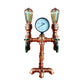 2 Lights Piped Table Lamp with Gauge and Faucet Decoration Industrial Rust Wrought Iron Standing Light Clearhalo 'Lamps' 'Table Lamps' Lighting' 1417067
