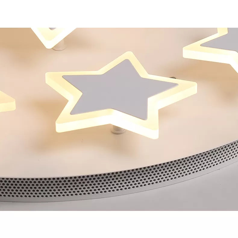 Acrylic Starry Ceiling Mount Light Romantic Flush Light in White Finish for Girls Bedroom Clearhalo 'Ceiling Lights' 'Close To Ceiling Lights' 'Close to ceiling' 'Flush mount' Lighting' 14171