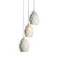 3 Lights Metal Pendant Lighting Modern Style White Geometric Indoor Hanging Ceiling Light, Linear/Round Canopy Clearhalo 'Ceiling Lights' 'Modern Pendants' 'Modern' 'Pendant Lights' 'Pendants' Lighting' 141717