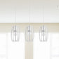 Black/White Oval Pendant Lighting Loft Stylish Metal 3 Lights Indoor Hanging Ceiling Light with Cage Shade and Linear Canopy Clearhalo 'Ceiling Lights' 'Modern Pendants' 'Modern' 'Pendant Lights' Lighting' 1417271
