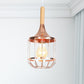 Rose Gold Drum Ceiling Pendant with Metal Cage 1 Light Modern Hanging Light for Corridor Clearhalo 'Art Deco Pendants' 'Cast Iron' 'Ceiling Lights' 'Ceramic' 'Crystal' 'Industrial Pendants' 'Industrial' 'Metal' 'Middle Century Pendants' 'Pendant Lights' 'Pendants' 'Tiffany' Lighting' 1417370