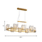 8 Bulbs Ceiling Pendant Lamp Modern Oval Clear Crystal Icicle Shade Island Lighting in Gold Clearhalo 'Ceiling Lights' 'Island Lights' Lighting' 1417439