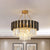 Tapered Bedroom Chandelier Light Modern Clear Crystal Prisms 9 Heads Black Finish Hanging Lamp Kit Black Clearhalo 'Ceiling Lights' 'Chandeliers' 'Modern Chandeliers' 'Modern' Lighting' 1417504