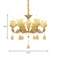 6 Heads Swirling Arm Chandelier Light Traditional Brass Crystal Bell Shade Pendant with Clear Glass Drops Clearhalo 'Ceiling Lights' 'Chandeliers' Lighting' options 1417574