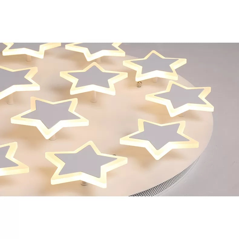 Acrylic Starry Ceiling Mount Light Romantic Flush Light in White Finish for Girls Bedroom Clearhalo 'Ceiling Lights' 'Close To Ceiling Lights' 'Close to ceiling' 'Flush mount' Lighting' 14176