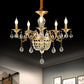 3/5 Heads Chandelier Lamp Traditional Candlestick Clear/Amber Crystal Accents Suspension Pendant Clearhalo 'Ceiling Lights' 'Chandeliers' Lighting' options 1417621
