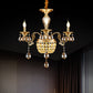 3/5 Heads Chandelier Lamp Traditional Candlestick Clear/Amber Crystal Accents Suspension Pendant Clearhalo 'Ceiling Lights' 'Chandeliers' Lighting' options 1417625