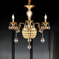 3/5 Heads Chandelier Lamp Traditional Candlestick Clear/Amber Crystal Accents Suspension Pendant Clearhalo 'Ceiling Lights' 'Chandeliers' Lighting' options 1417626
