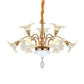 Gold 7/10 Bulbs Ceiling Light Modern Clear Crystal Floral Shade Scrolls Hanging Chandelier Clearhalo 'Ceiling Lights' 'Chandeliers' 'Modern Chandeliers' 'Modern' Lighting' 1417635