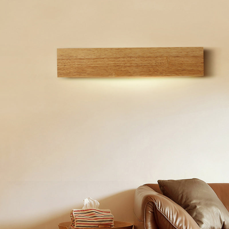 Modern Linear Wooden Wall Sconce Lamp 1-Light LED Down Lighting Fixture for Bedroom Clearhalo 'Wall Lamps & Sconces' 'Wall Lights' Lighting' 141764