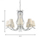 Clear Crystal Stands Scrolls Pendant Lighting Traditional 9 Heads Parlor Chandelier with White Taper Fabric Shade Clearhalo 'Ceiling Lights' 'Chandeliers' Lighting' options 1417690