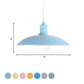 1 Light Bowl Pendant Lamp Macaron Stylish Blue/Green Metal Suspension Light for Dining Room, 12.5"/16" Dia Clearhalo 'Ceiling Lights' 'Modern Pendants' 'Modern' 'Pendant Lights' 'Pendants' Lighting' 1417790