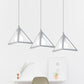 3 Heads Hanging Lamp Retro Industrial Triangle Metallic Pendant Lighting with Wire Guard and Linear/Round Canopy in Black/White Clearhalo 'Ceiling Lights' 'Modern Pendants' 'Modern' 'Pendant Lights' 'Pendants' Lighting' 1418201