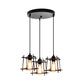 Farmhouse Square Cage Hanging Light 3 Lights Metal Ceiling Pendant in Black/White for Dining Room Clearhalo 'Ceiling Lights' 'Modern Pendants' 'Modern' 'Pendant Lights' 'Pendants' Lighting' 1418253