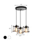 Farmhouse Square Cage Hanging Light 3 Lights Metal Ceiling Pendant in Black/White for Dining Room Clearhalo 'Ceiling Lights' 'Modern Pendants' 'Modern' 'Pendant Lights' 'Pendants' Lighting' 1418254
