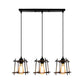 Farmhouse Square Cage Hanging Light 3 Lights Metal Ceiling Pendant in Black/White for Dining Room Clearhalo 'Ceiling Lights' 'Modern Pendants' 'Modern' 'Pendant Lights' 'Pendants' Lighting' 1418262