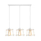 Farmhouse Square Cage Hanging Light 3 Lights Metal Ceiling Pendant in Black/White for Dining Room Clearhalo 'Ceiling Lights' 'Modern Pendants' 'Modern' 'Pendant Lights' 'Pendants' Lighting' 1418267