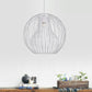 1 Head Metal Hanging Lamp Retro Style Black/White Global Dining Room Pendant Light with Cage Shade Clearhalo 'Ceiling Lights' 'Pendant Lights' 'Pendants' Lighting' 1418349