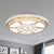 LED Lighting Fixture Contemporary Circular Clear Rectangular-Cut Crystals Flush Mount with Flower Design - Clear - Clearhalo - 'Ceiling Lights' - 'Close To Ceiling Lights' - 'Close to ceiling' - 'Flush mount' - Lighting' - 1418416