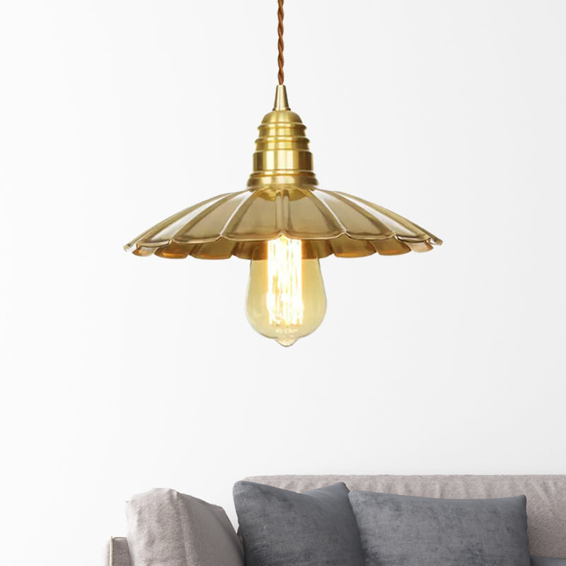 9.5"/8" W 1 Bulb Ceiling Fixture with Amber Glass Shade Mid-Century Dining Table Pendant Light in Brass Clearhalo 'Art Deco Pendants' 'Cast Iron' 'Ceiling Lights' 'Ceramic' 'Crystal' 'Industrial Pendants' 'Industrial' 'Metal' 'Middle Century Pendants' 'Pendant Lights' 'Pendants' 'Tiffany' Lighting' 1418641