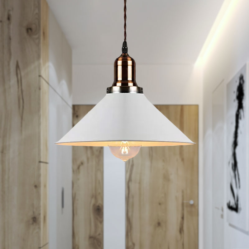 Loft Stylish Cone/Saucer/Dome Shade Ceiling Pendant 1 Light Metal Hanging Pendant in White for Restaurant Clearhalo 'Ceiling Lights' 'Modern Pendants' 'Modern' 'Pendant Lights' 'Pendants' Lighting' 1418683