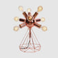 6/9-Head Table Lighting Retro Style Bare Bulb Metal Table Lamp with Diamond Base in Copper for Bedroom Clearhalo 'Lamps' 'Table Lamps' Lighting' 1418698