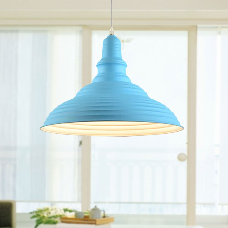 Metal Pink/Blue Pendant Lamp Ribbed Double Bubble 1 Light Industrial Style Suspension Light for Bedroom Clearhalo 'Ceiling Lights' 'Modern Pendants' 'Modern' 'Pendant Lights' 'Pendants' Lighting' 1418753