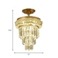 Taper Corridor Ceiling Lamp Modern Clear Crystal Blocks Gold Finish LED Semi Mount Lighting Clearhalo 'Ceiling Lights' 'Close To Ceiling Lights' 'Close to ceiling' 'Semi-flushmount' Lighting' 1418845