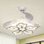 4 Blades 42" W LED Semi Flush Light Contemporary Peach Blossom Crystal Teardrops Ceiling Fan Lamp in White White Clearhalo 'Ceiling Fans with Lights' 'Ceiling Fans' 'Modern Ceiling Fans' 'Modern' Lighting' 1418917
