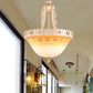 Beige/Brass Bell Shape Hanging Lamp Rustic Style Milky Glass 12"/16"/19.5" Wide Single Head Hallway Down Lighting Pendant Clearhalo 'Ceiling Lights' 'Close To Ceiling Lights' 'Glass shade' 'Glass' 'Pendant Lights' 'Pendants' Lighting' 1419058