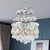 Clear Crystal Orbs Cascade Suspension Pendant Contemporary 3 Bulbs Hallway Chandelier Lighting in Silver with Drop/Leaf Design Clear A Clearhalo 'Ceiling Lights' 'Chandeliers' 'Clear' 'Industrial' 'Modern Chandeliers' 'Modern' 'Tiffany' 'Traditional Chandeliers' Lighting' 1419113