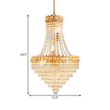 Gold Conical Down Lighting Contemporary 5/8-Bulb Faceted Crystal Ceiling Chandelier for Parlor Clearhalo 'Ceiling Lights' 'Chandeliers' 'Modern Chandeliers' 'Modern' Lighting' 1419153