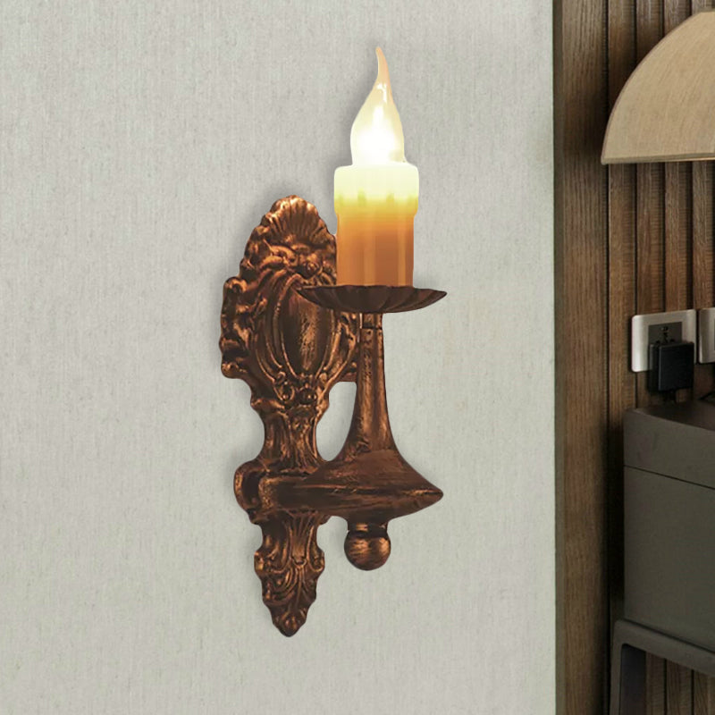 One Light Sconce Light Industrial Crackle Glass Vase Shape Lighting Fixture in Yellow, 3.5"/5"/14.5" Wide Clearhalo 'Industrial wall lights' 'Industrial' 'Middle century wall lights' 'Rustic wall lights' 'Tiffany' 'Wall Lamps & Sconces' 'Wall Lights' Lighting' 1419179