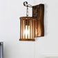 Cylinder Cage Sconce Light Wood Lodge Industrial 1 Light Wall Lighting for Coffee Shop Clearhalo 'Modern wall lights' 'Modern' 'Wall Lamps & Sconces' 'Wall Lights' Lighting' 1419226