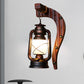 Antique Copper One Light Sconce Light Rustic Opal Glass Kerosene Lighting Fixture with Wooden Backplate Clearhalo 'Wall Lamps & Sconces' 'Wall Lights' Lighting' 1419230