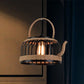 Vintage Kettle Cage Ceiling Pendant Light 1 Light Metal and Rope Hanging Lamp in Beige for Restaurant Clearhalo 'Ceiling Lights' 'Industrial Pendants' 'Industrial' 'Middle Century Pendants' 'Pendant Lights' 'Pendants' 'Tiffany' Lighting' 1419576