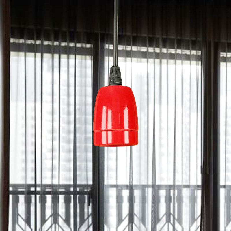 1 Head Mini Hanging Pendant Light with Adjustable Cord Retro Style Black/Red Ceramic Ceiling Hanging Light Clearhalo 'Art Deco Pendants' 'Black' 'Cast Iron' 'Ceiling Lights' 'Ceramic' 'Crystal' 'Industrial Pendants' 'Industrial' 'Metal' 'Middle Century Pendants' 'Pendant Lights' 'Pendants' 'Rustic Pendants' 'Tiffany' Lighting' 1419606