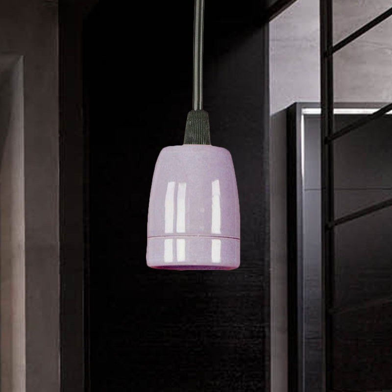 1 Head Mini Hanging Pendant Light with Adjustable Cord Retro Style Black/Red Ceramic Ceiling Hanging Light Clearhalo 'Art Deco Pendants' 'Black' 'Cast Iron' 'Ceiling Lights' 'Ceramic' 'Crystal' 'Industrial Pendants' 'Industrial' 'Metal' 'Middle Century Pendants' 'Pendant Lights' 'Pendants' 'Rustic Pendants' 'Tiffany' Lighting' 1419609