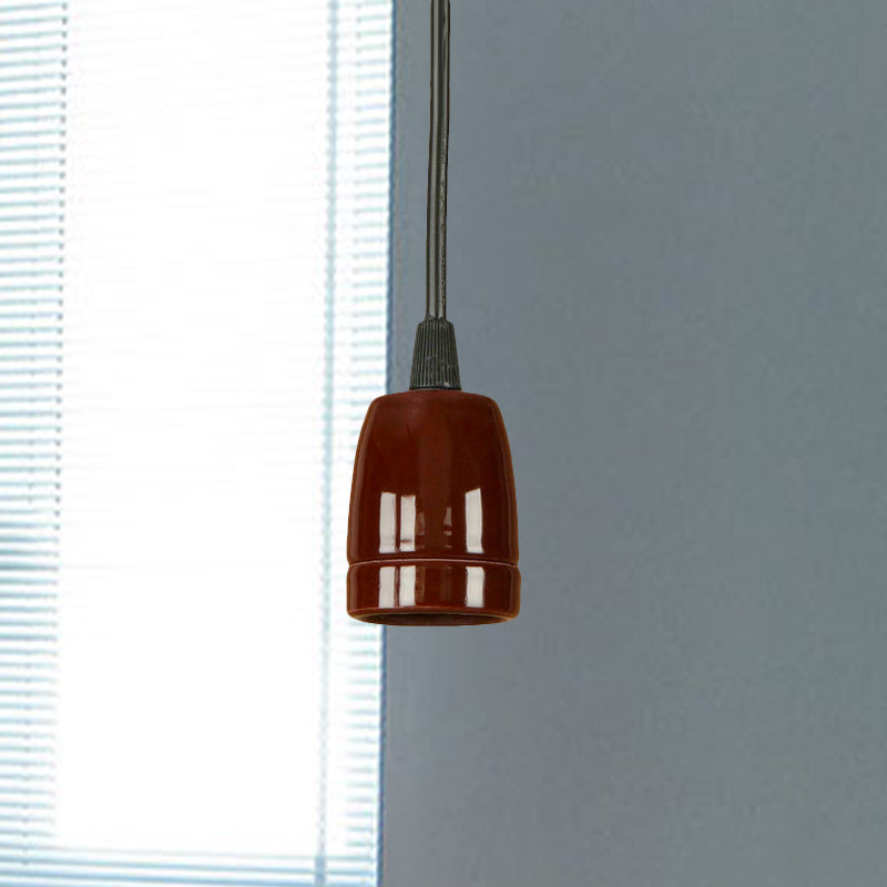 1 Head Mini Hanging Pendant Light with Adjustable Cord Retro Style Black/Red Ceramic Ceiling Hanging Light Clearhalo 'Art Deco Pendants' 'Black' 'Cast Iron' 'Ceiling Lights' 'Ceramic' 'Crystal' 'Industrial Pendants' 'Industrial' 'Metal' 'Middle Century Pendants' 'Pendant Lights' 'Pendants' 'Rustic Pendants' 'Tiffany' Lighting' 1419612