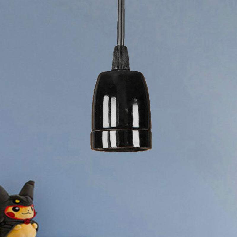 1 Head Mini Hanging Pendant Light with Adjustable Cord Retro Style Black/Red Ceramic Ceiling Hanging Light Clearhalo 'Art Deco Pendants' 'Black' 'Cast Iron' 'Ceiling Lights' 'Ceramic' 'Crystal' 'Industrial Pendants' 'Industrial' 'Metal' 'Middle Century Pendants' 'Pendant Lights' 'Pendants' 'Rustic Pendants' 'Tiffany' Lighting' 1419617