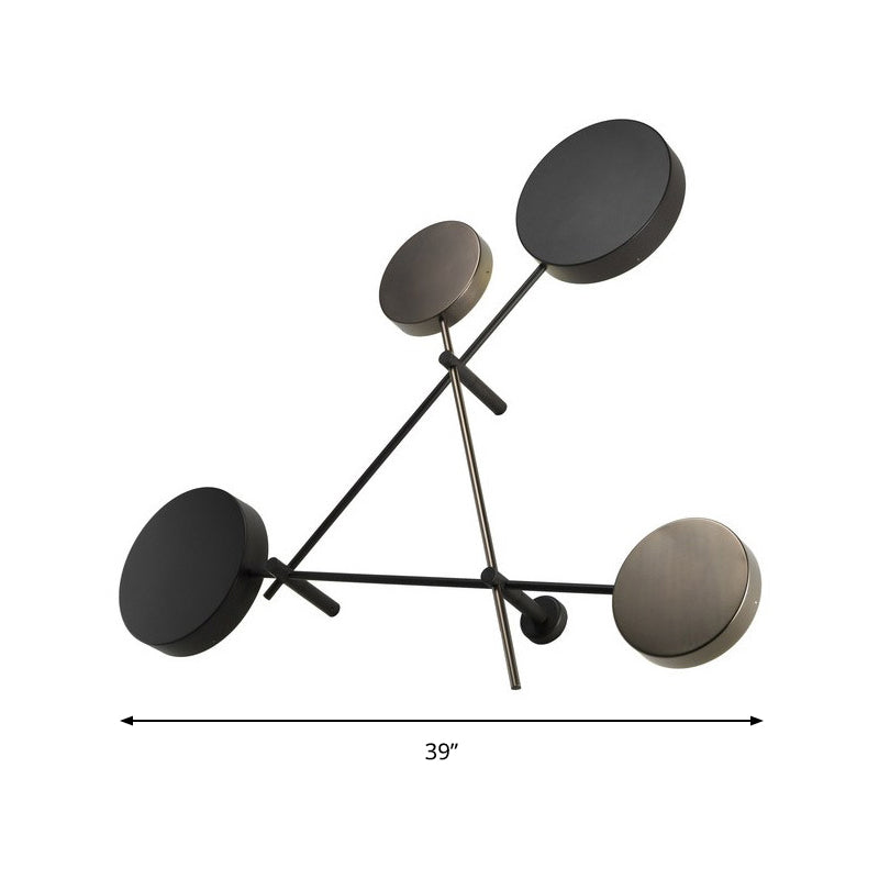 Round Wall Light Minimalist Acrylic LED 4 Lights Black Wall Sconce in Warm/White Light Clearhalo 'Modern wall lights' 'Modern' 'Wall Lamps & Sconces' 'Wall Lights' Lighting' 141973