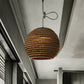 Contemporary Dome/Bowl Shade Suspension Light 1 Head Corrugated Paper Pendant Lamp in Brown Clearhalo 'Ceiling Lights' 'Modern Pendants' 'Modern' 'Pendant Lights' 'Pendants' Lighting' 1419929
