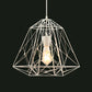 1 Head Ceiling Hanging Light Retro Style Geometric Cage Shade Metallic Suspension Lamp in Black/White Clearhalo 'Art Deco Pendants' 'Black' 'Cast Iron' 'Ceiling Lights' 'Ceramic' 'Crystal' 'Industrial Pendants' 'Industrial' 'Metal' 'Middle Century Pendants' 'Pendant Lights' 'Pendants' 'Rustic Pendants' 'Tiffany' Lighting' 1419999