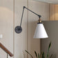 Tapered Bedroom Wall Mount Light Loft Style Metallic 1 Head Black/White Adjustable Sconce Lighting Fixture Clearhalo 'Art deco wall lights' 'Cast Iron' 'Glass' 'Industrial wall lights' 'Industrial' 'Middle century wall lights' 'Modern' 'Rustic wall lights' 'Tiffany' 'Traditional wall lights' 'Wall Lamps & Sconces' 'Wall Lights' Lighting' 1420168
